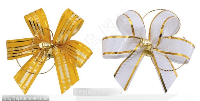 礼品装饰-两朵蝴蝶结花