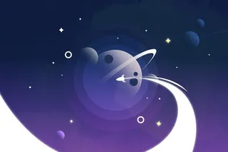 可爱卡通航天火箭宇宙星球太空星空背景