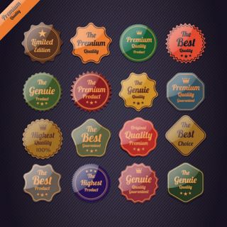 免抠多彩水晶小标签