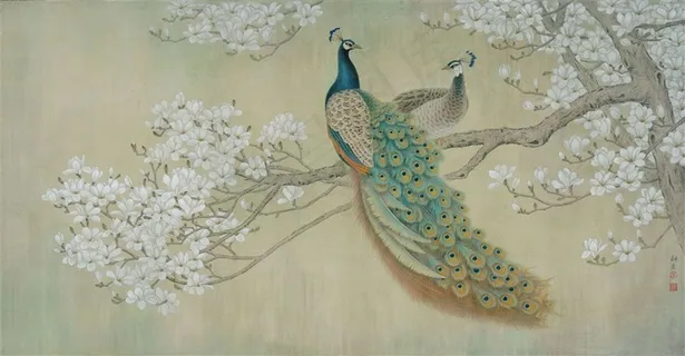 你科宏孔雀吉祥如意国画图片 你科宏孔雀吉祥如意国画图片