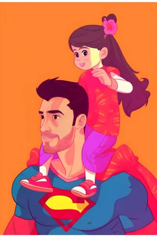 超人爸爸和孩子背景