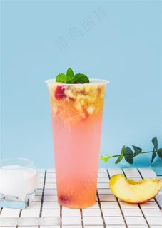蜜桃水果茶果汁饮品饮料图片素材