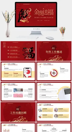总结报告新年元旦2022虎年春节年终工作总结报告预览图