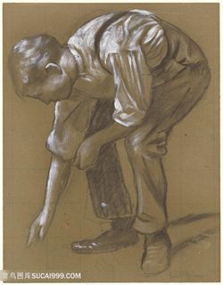 半蹲的男士艺术挂画