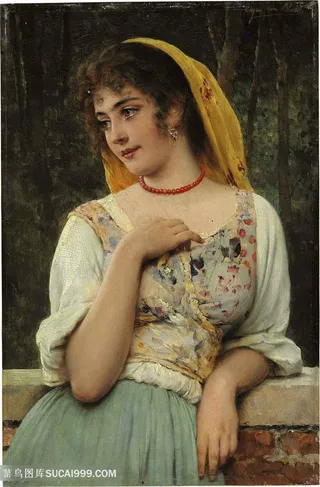 欧洲宫廷美女人物油画图片