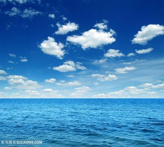 蓝天白云大海高清图片