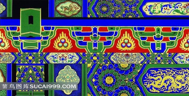 中国传统建筑房梁中国古典吉祥图案纹饰