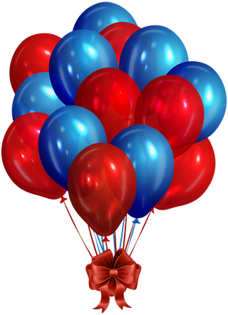 红色蓝色气球