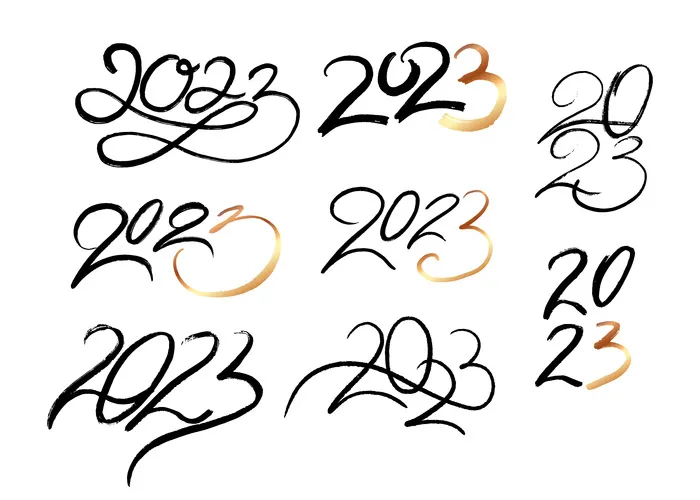 兔年2023年数字挂画eps,ai矢量模版下载