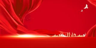 红色宣传展板背景