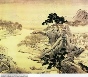 夜间山水图 夜间山水图