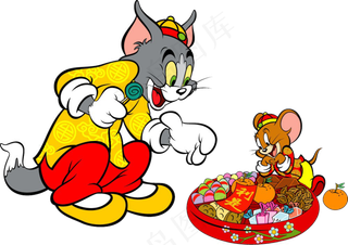 彩色动漫猫和老鼠图片