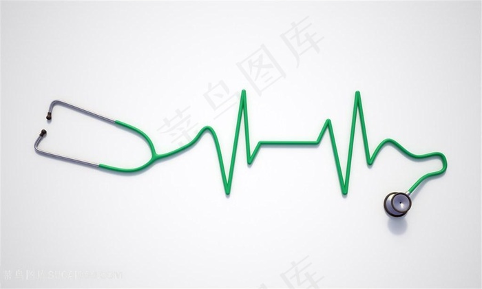 听诊器与心电图高清图片
