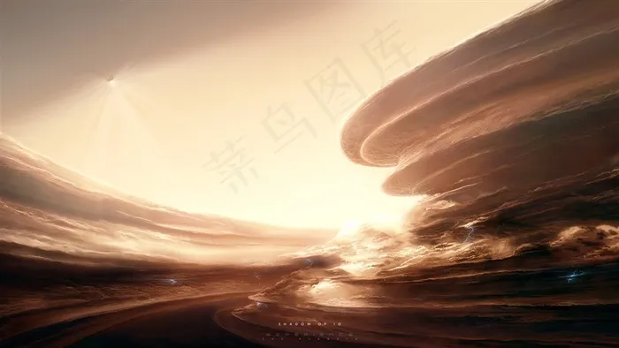 金色壮观的台风风景图片