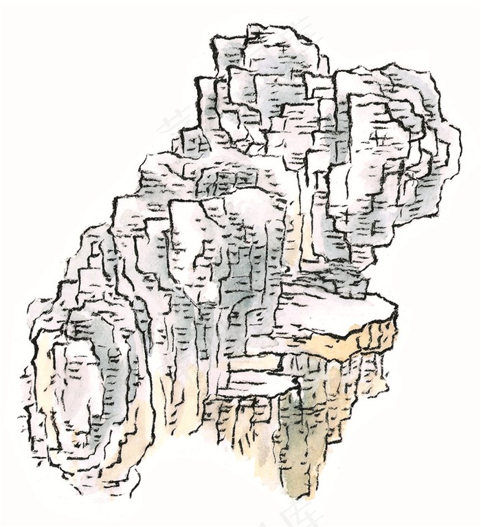 山石美图国画摄影图片