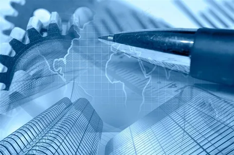 商务金融网络高楼大厦和笔