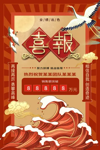 2022企业公司销售业绩年终大捷军令喜报PSD设计素材模板