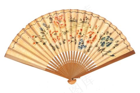 山水精美的扇子高清图片