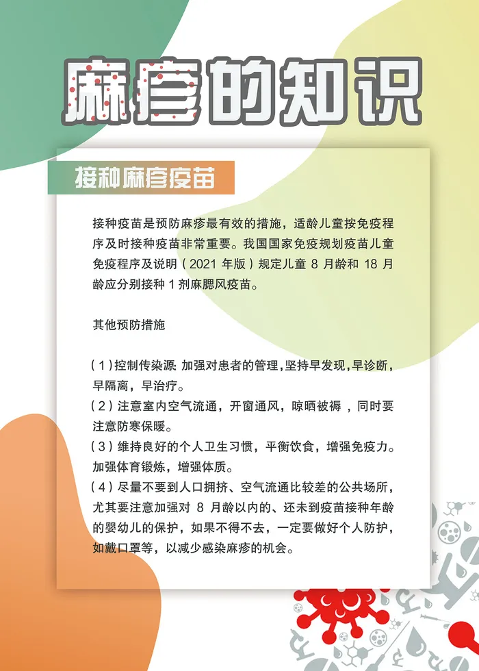 麻疹的知识医疗健康海报psd模版下载