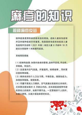 麻疹的知识医疗健康海报