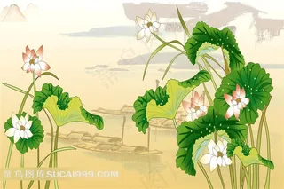 装饰画背景画无框画荷塘