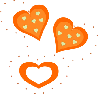 爱心橘色卡通