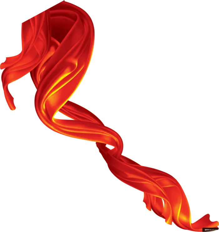 红色飘带免扣素材