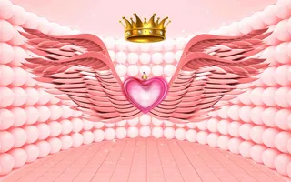 网红直播间翅膀背景墙