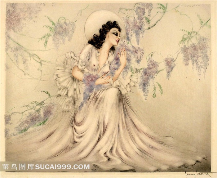 Louis Icart油画作品美丽的贵妇人