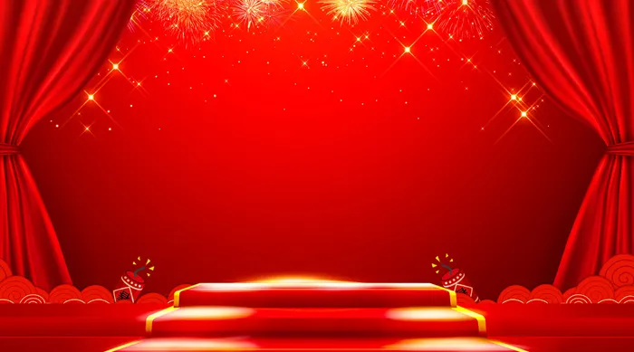 设计新年红色背景psd模版下载