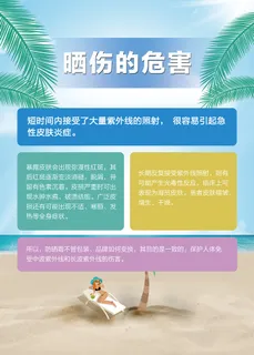绿色清新科学防晒科普知识海报