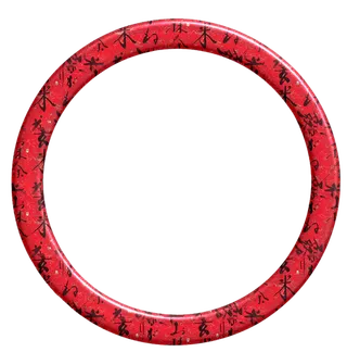 红色圆形古典元素素材