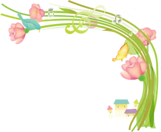 花朵线条画卡通简笔谷雨