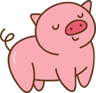 免抠矢量卡通小猪