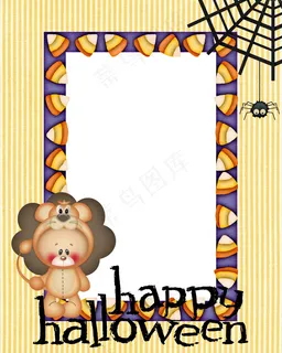 万圣节卡通边框背景素材