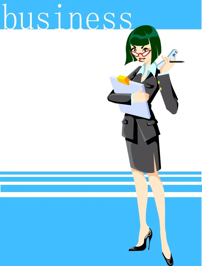 蓝色卡通风素材图片矢量图人物062cdr矢量模版下载