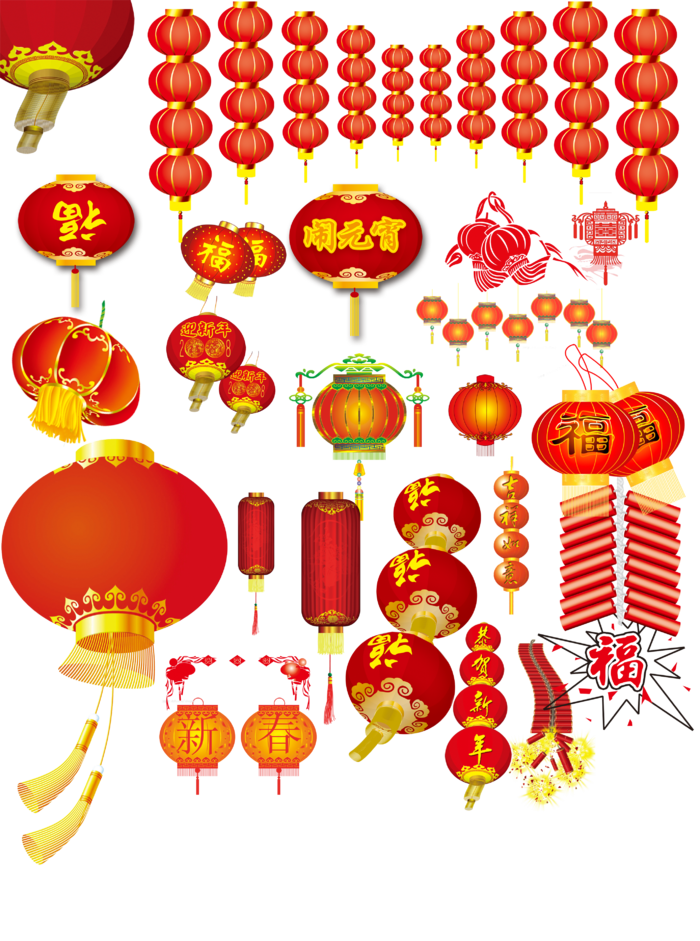 红色烟花爆竹免扣素材
