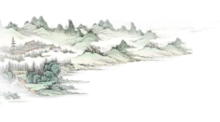 山水画素材中国风水墨画素材元素中国画