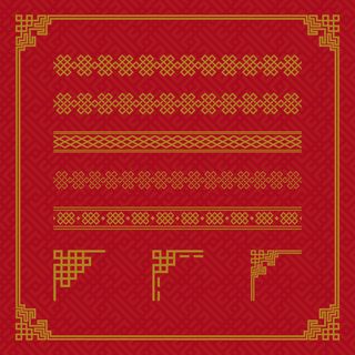 中国风新年图案花纹底纹边框祥云元素2022虎年海报AI矢量设计素材