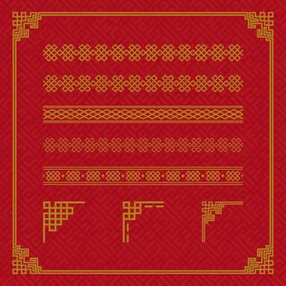 中国风新年图案花纹底纹边框祥云元素2022虎年海报AI矢量设计素材