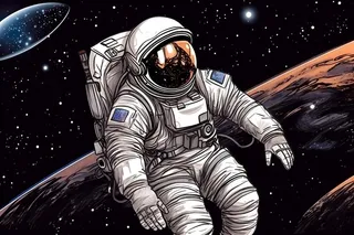 宇宙宇航员星空手绘插画海报背景素材