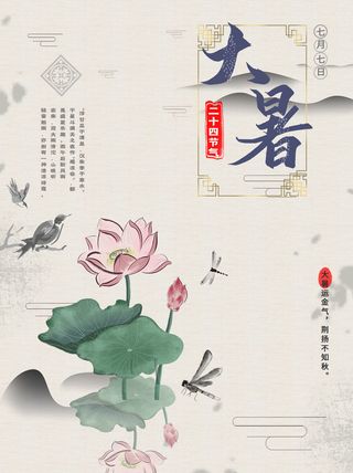 传统节日大暑海报
