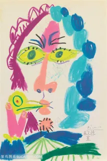 毕加索抽象绘画头像油画图片 毕加索抽象绘画头像油画图片