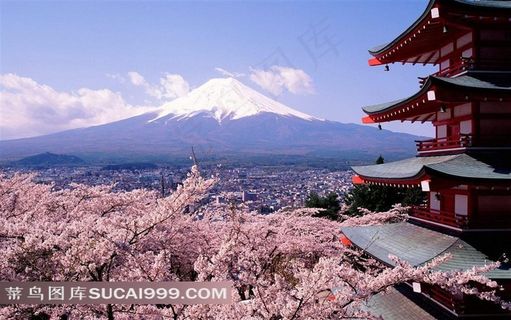 唯美日本富士山素材图片