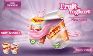 设计广告酸奶饼干