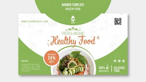 新鲜健康食品广告海报