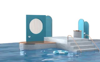 夏季游泳池背景