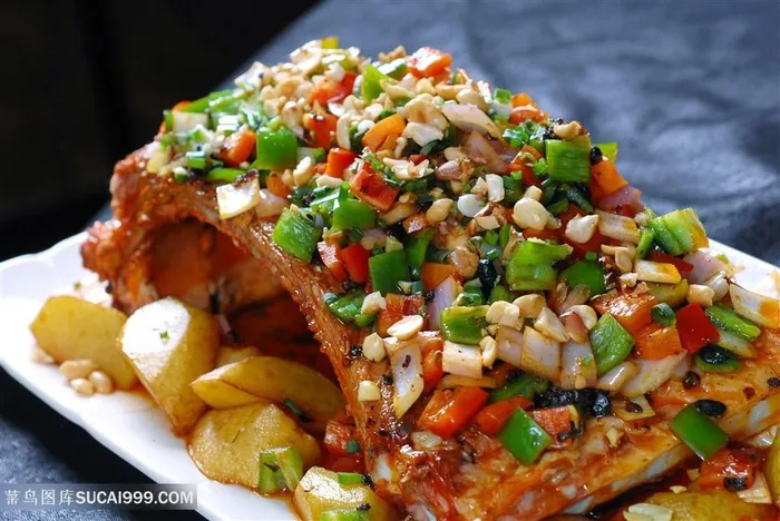 秘制猪大排中华美食摄影图