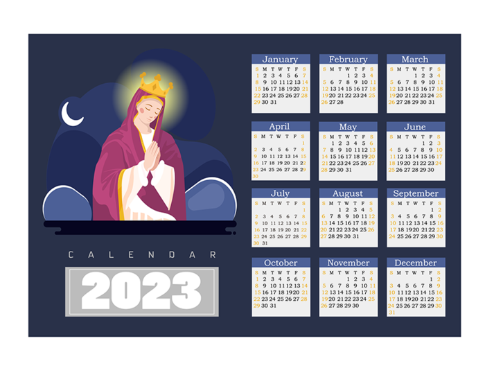 2023日历 2023年挂历 兔年日历 ai矢量模版下载
