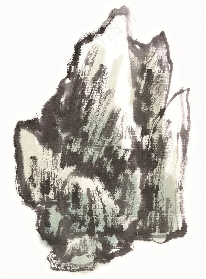 水墨山石临摹摄影图片